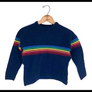 Vintage 70’s Wool Rainbow Cropped Sweater